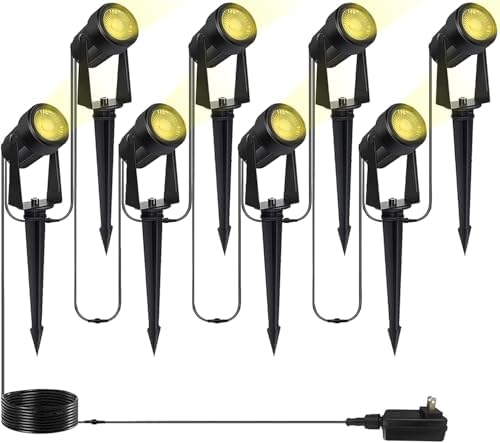 Totofac 12V LED Garden Spike Lights – 4-Pack IP65 Waterproof Spotlights