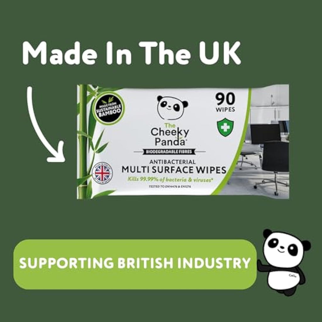 The Cheeky Panda Antibacterial Bamboo Surface Wipes | 6 Pack (540)