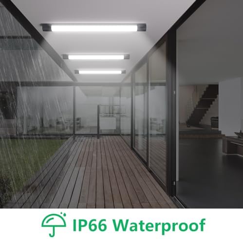 Amdelne 5FT LED Batten Light – 45W IP65 Waterproof Shop Light, 6000K Black