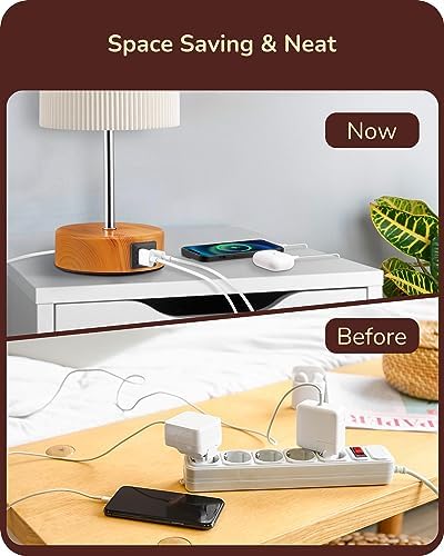 EDISHINE Touch Bedside Lamps Set of 2 | 3-Way Dimmable with USB Ports
