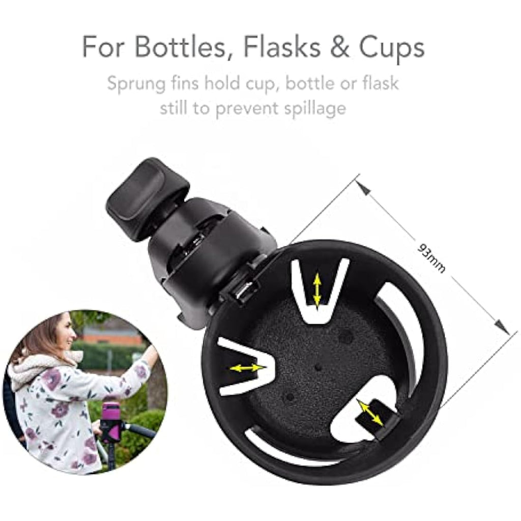 LittleLife Universal Buggy Cup Holder – Adjustable Stroller Bottle Organiser