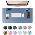YSAGi Large Leather Desk Mat - Non-Slip Waterproof Pad, Sea Blue