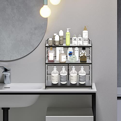 AIRUJIA 3-Tier Spice Rack | Adjustable Stainless Steel Countertop Organizer