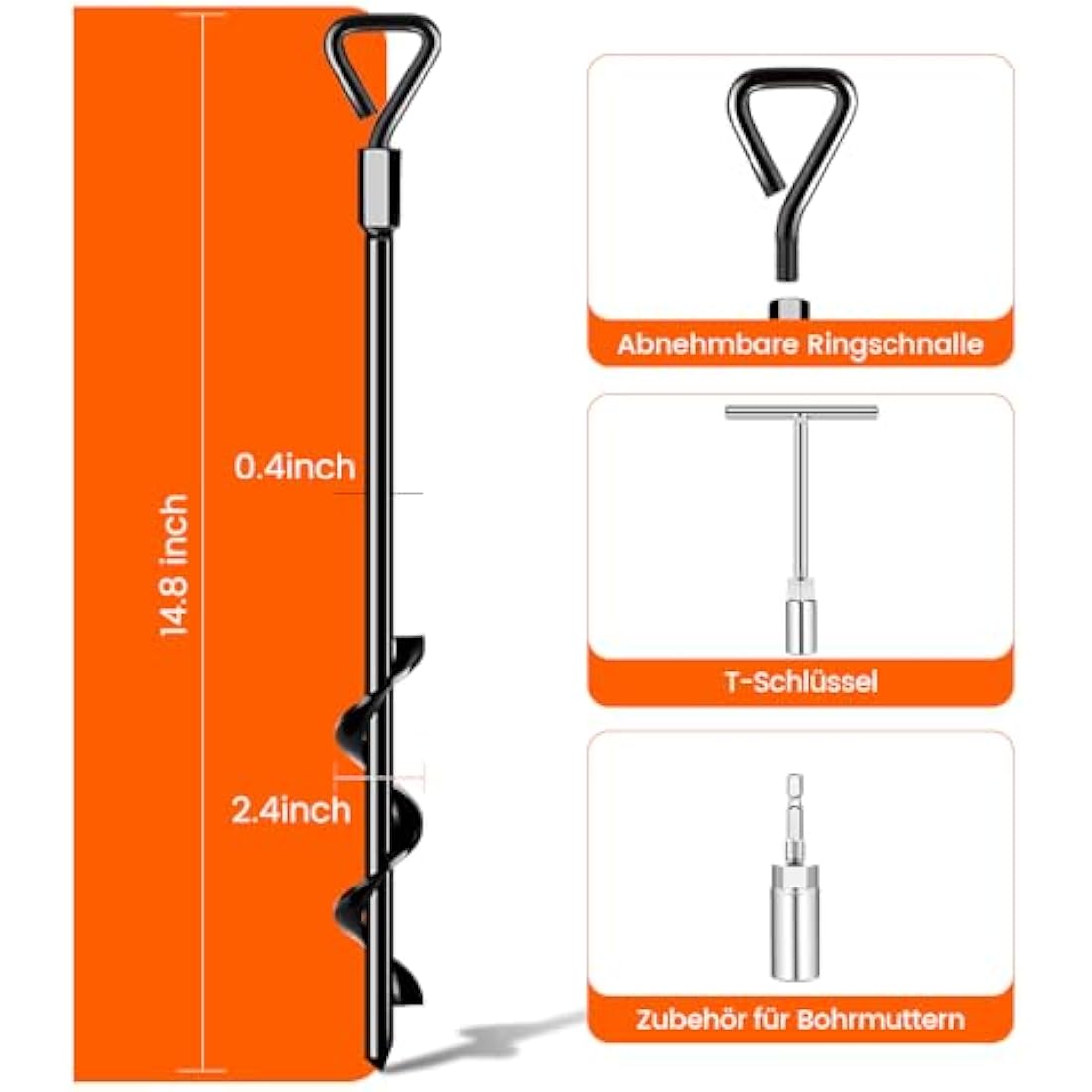 Heavy Duty Ground Anchors – 8 Pack Spiral Tent Pegs for Sheds