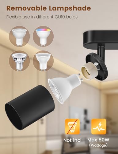Jolof Store Matte Black 4-Way GU10 Ceiling Spotlight Bar – Modern LED