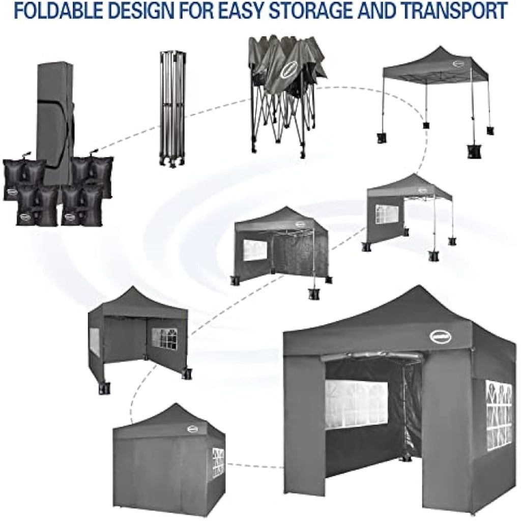 Jolof Store 3x3m Heavy Duty Pop Up Gazebo | Waterproof Market Stall - Grey