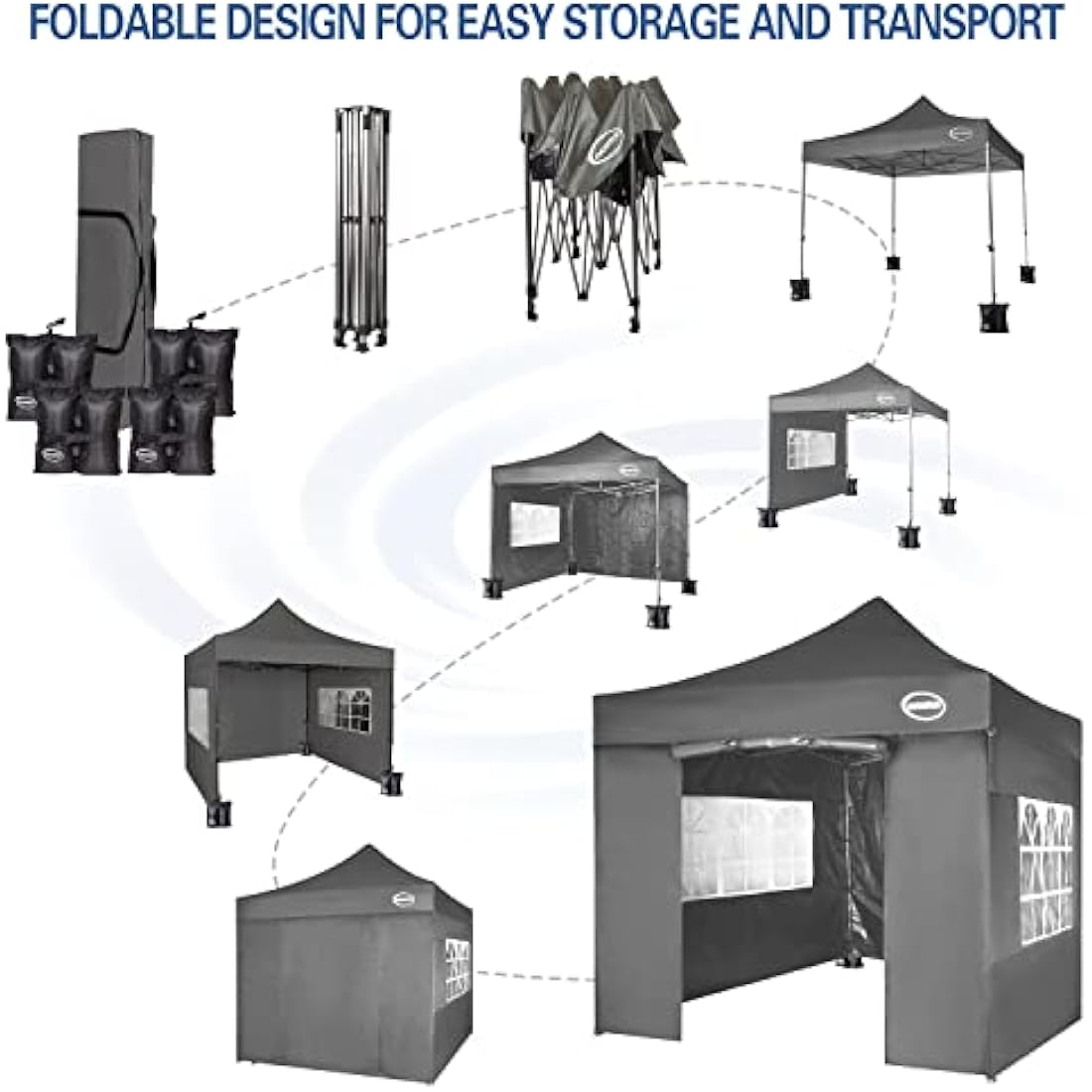 Jolof Store 3x3m Heavy Duty Pop Up Gazebo | Waterproof Market Stall - Grey