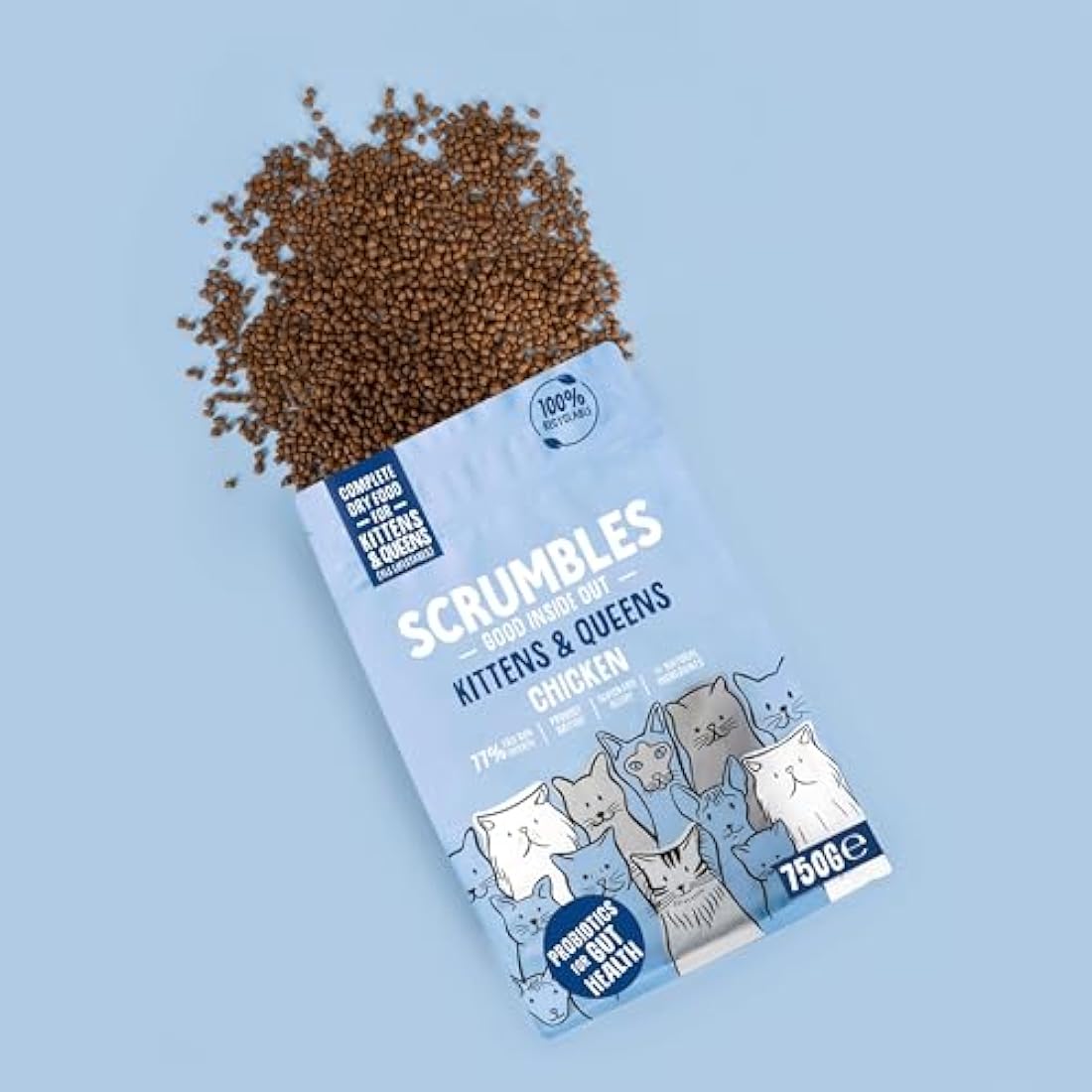 Scrumbles Dry Kitten Food – High Protein & Probiotic Recipe – 750g