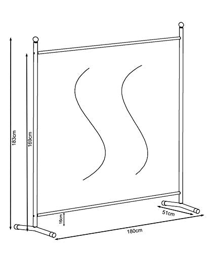 QUICK STAR Room Divider - 180x178cm White Privacy Screen for Garden & Home