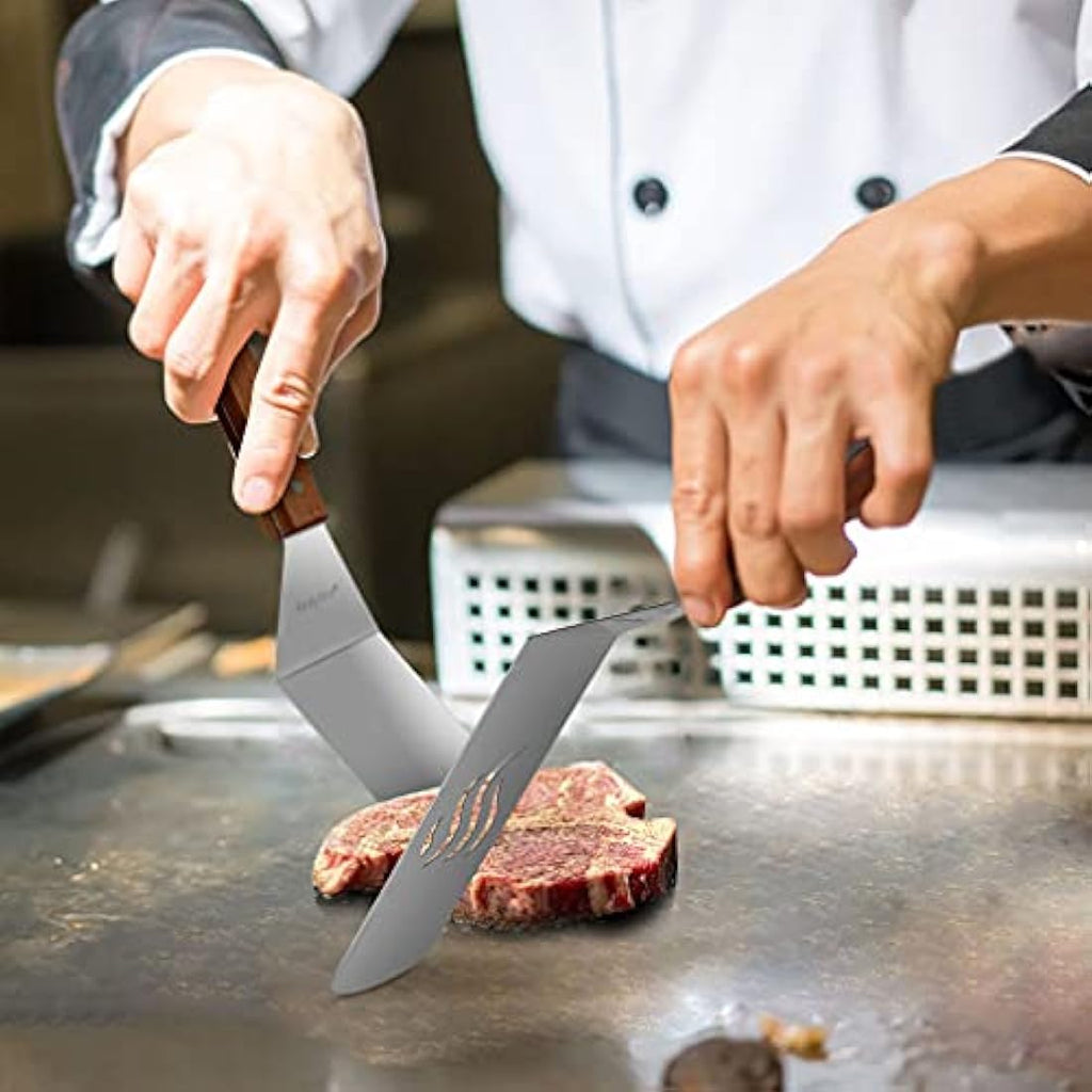 Onlyfire 5-Piece Griddle Spatula Set with Scraper and Liquid Dispensers