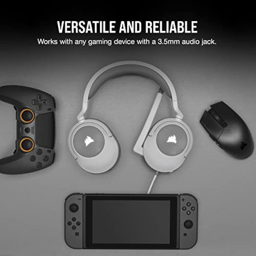 Corsair HS55 Stereo Wired Gaming Headset – Lightweight – White