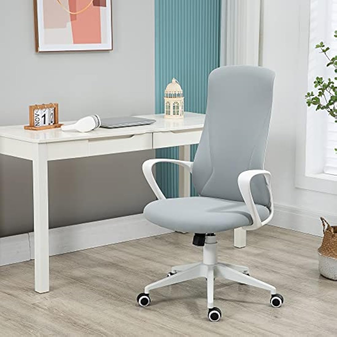 Vinsetto High Back Office Chair – Adjustable Fabric Swivel Desk Chair