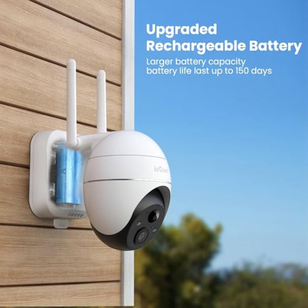 ieGeek 2K Wireless Security Camera Outdoor – 360° PTZ Battery CCTV