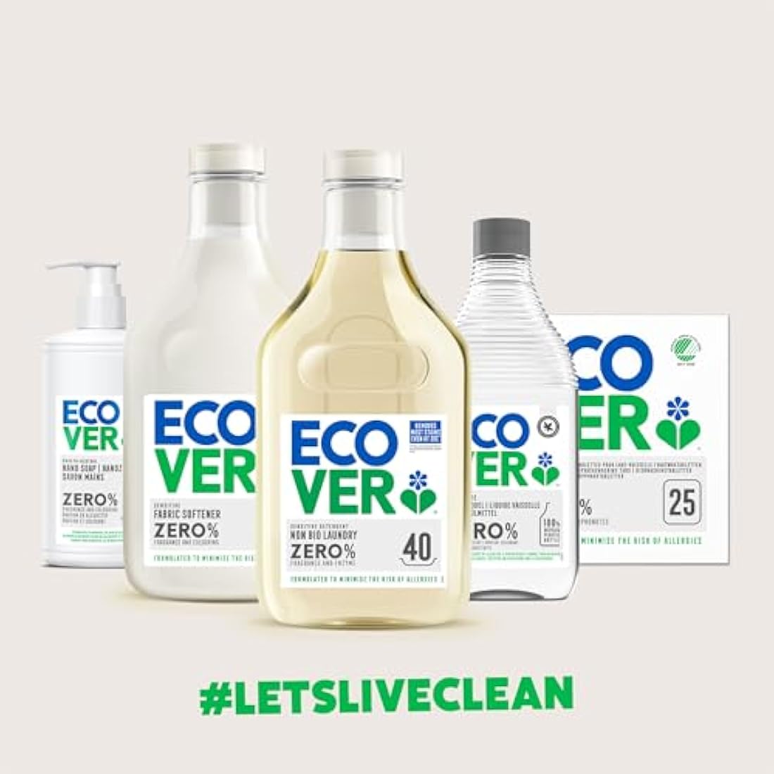 Ecover Zero All-In-One Dishwasher Tablets – Plant-Based – 25 Pack