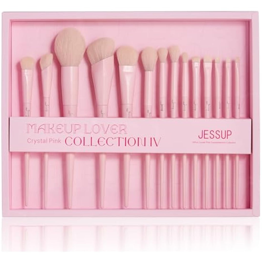 Jessup 14pc Pink Makeup Brush Set | Professional Vegan Synthetic Brushes