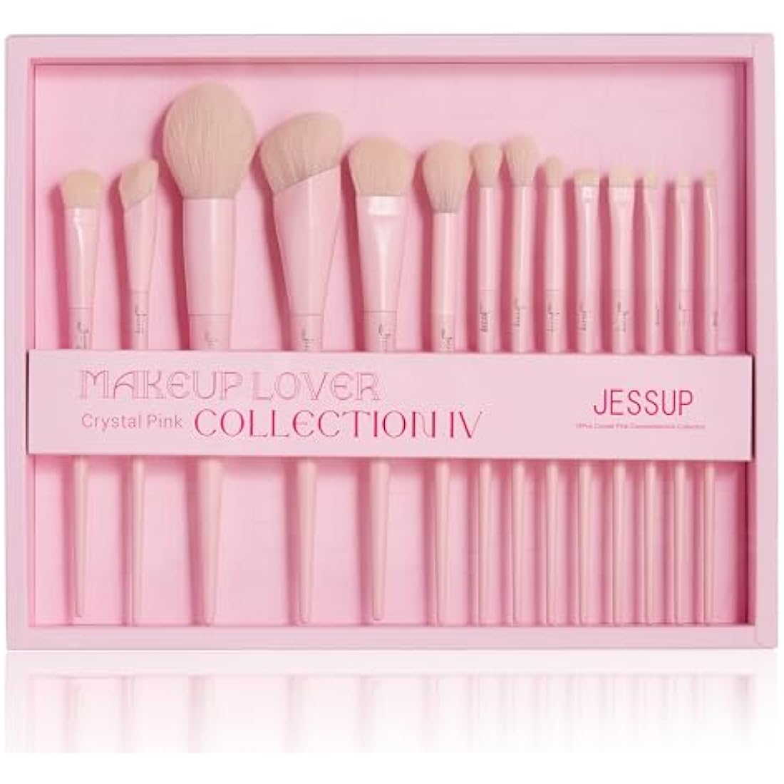Jessup 14pc Pink Makeup Brush Set | Professional Vegan Synthetic Brushes