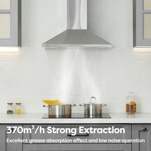 CIARRA 60cm Cooker Hood | A++ Stainless Steel Chimney Extractor Fan
