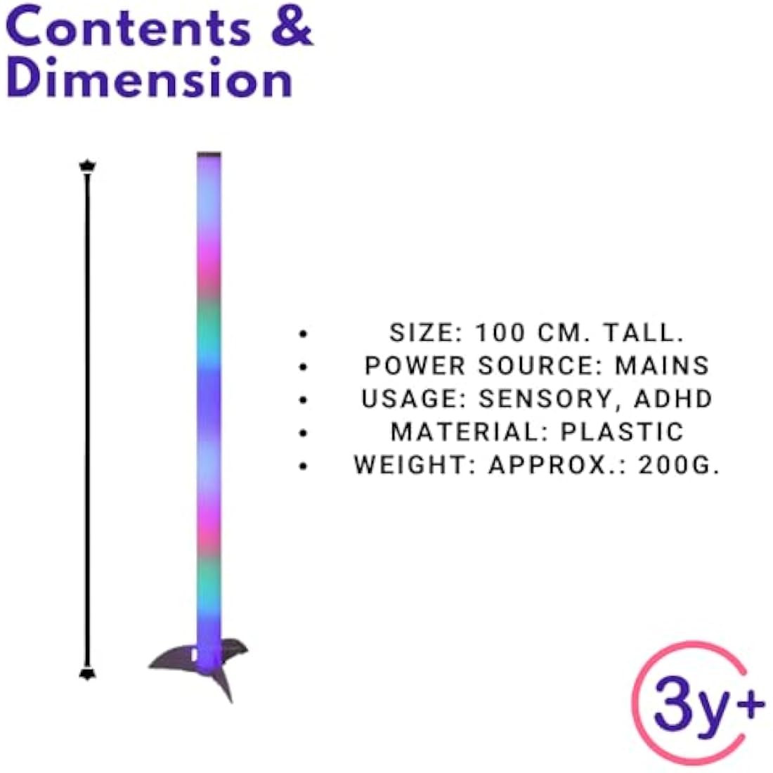 Playlearn LED Rocket Floor Lamp – 100cm Dimmable Color Changing Light