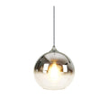 MZStech Modern Glass Globe Pendant Light – Silver 25cm Hanging Lamp
