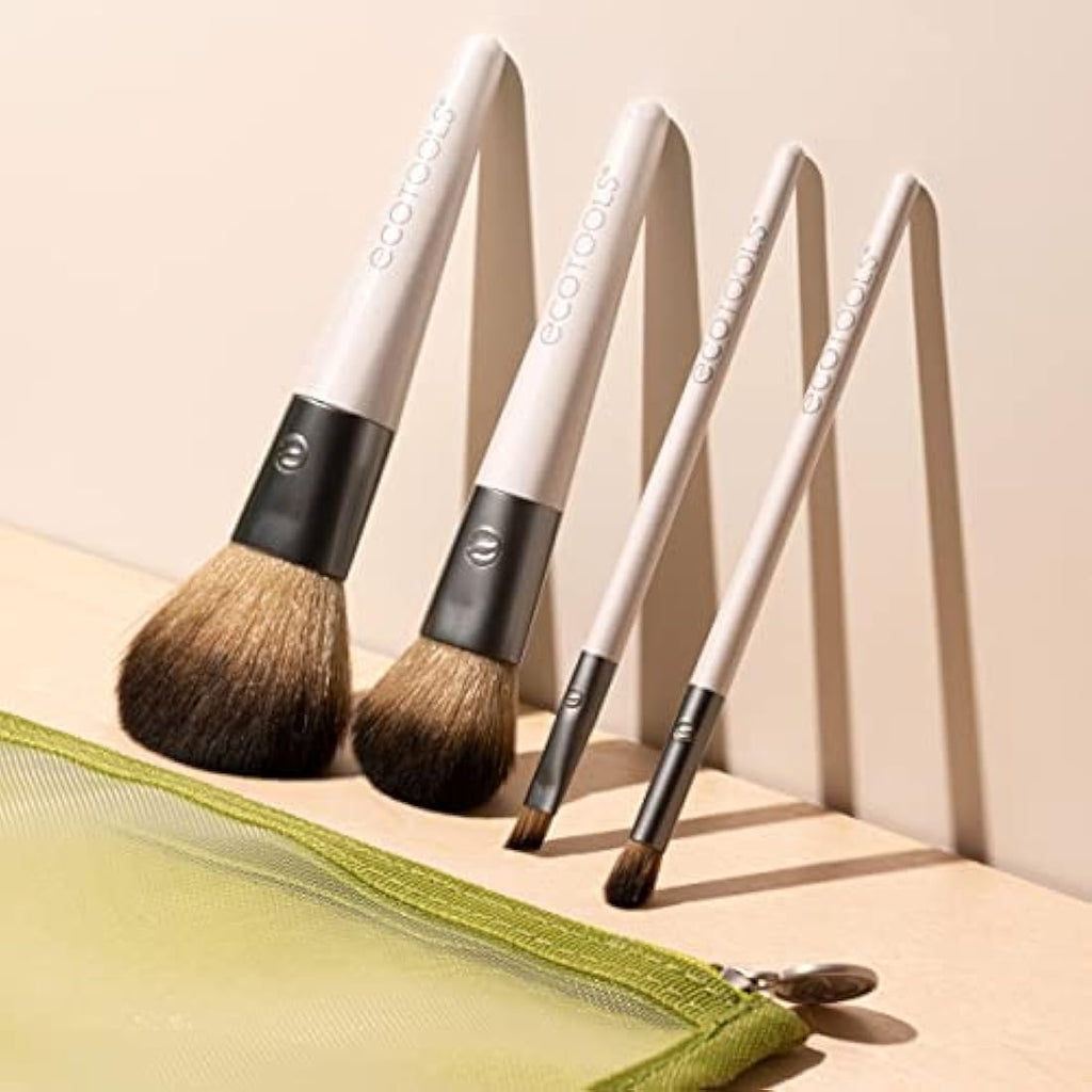 EcoTools On-The-Go Makeup Brush Kit | 5-Piece Travel Set | Vegan