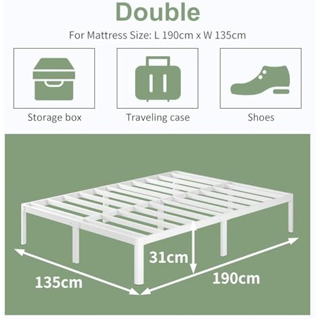 Double Metal Bed Frame – 4ft6 Heavy Duty Platform Bed