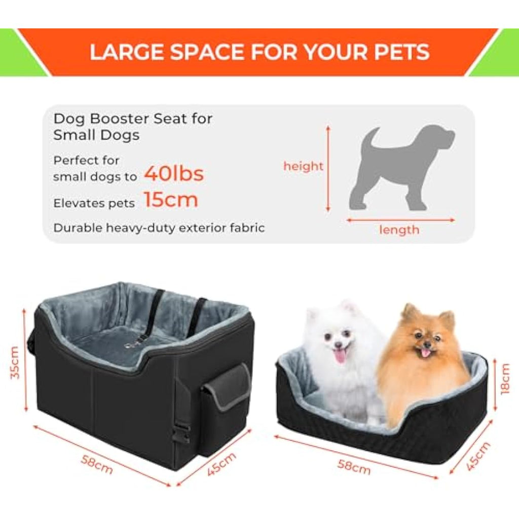 Babenest Dog Booster Car Seat – Elevated Pet Travel Bed for Small Dogs