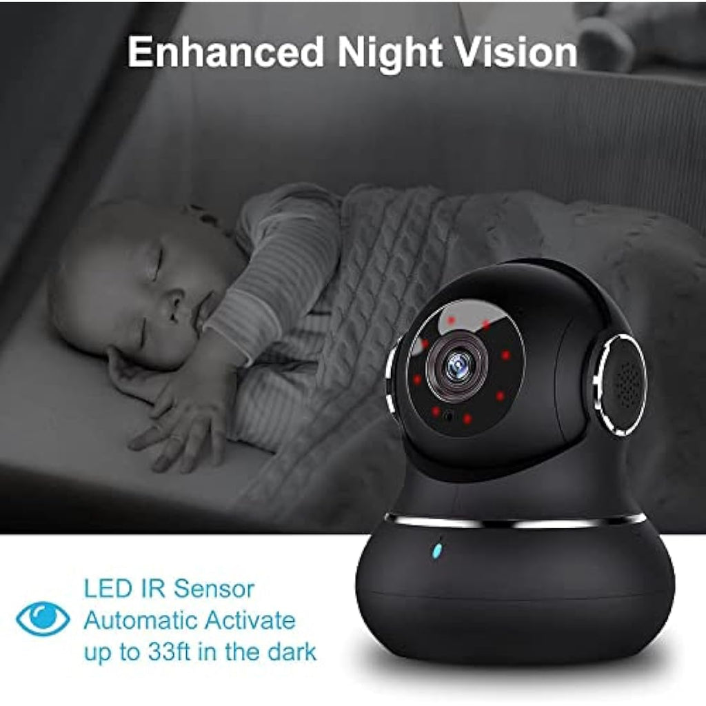 Litokam 2K Indoor Security Camera – 360° Auto Tracking Pet Monitor, 2 Pack