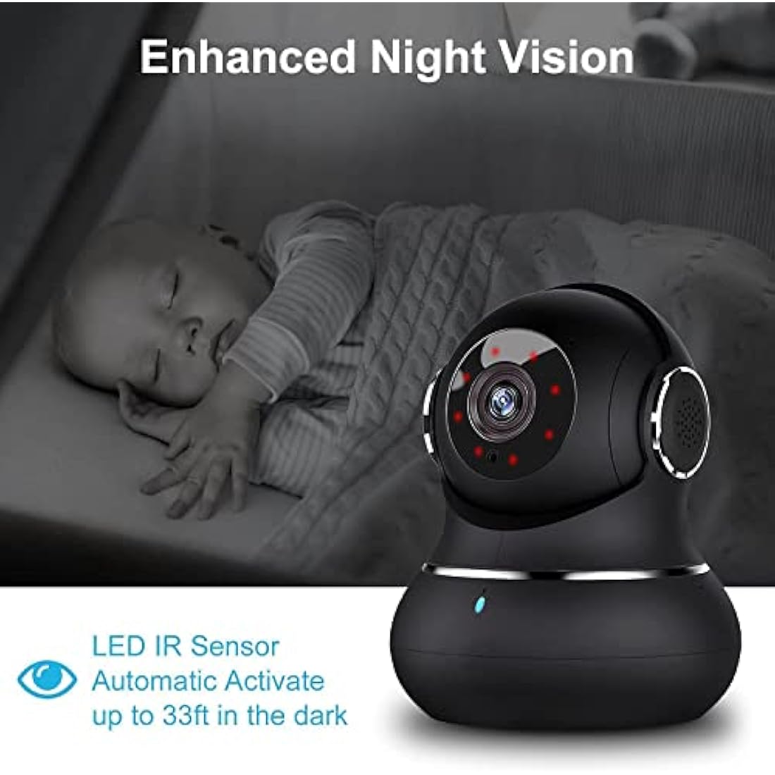 Litokam 2K Indoor Security Camera – 360° Auto Tracking Pet Monitor, 2 Pack