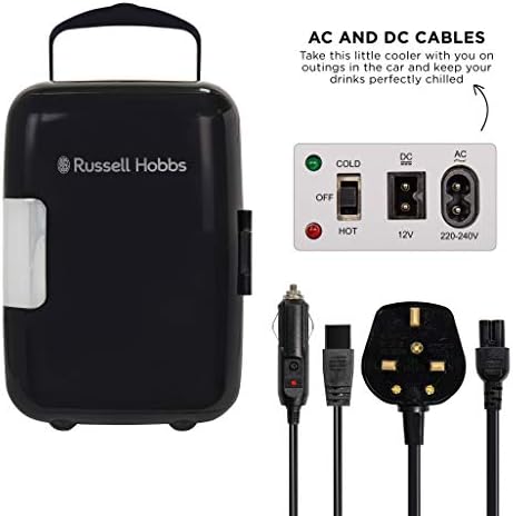 Russell Hobbs 4L Retro Mini Cooler & Warmer | Portable Skincare Fridge