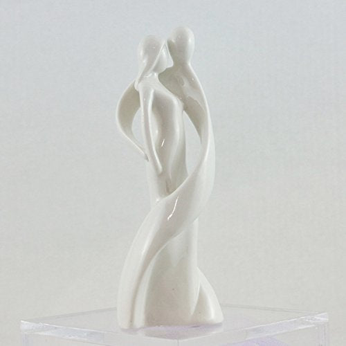 Mopec Porcelain Bride and Groom Wedding Figurine - White Cake Topper