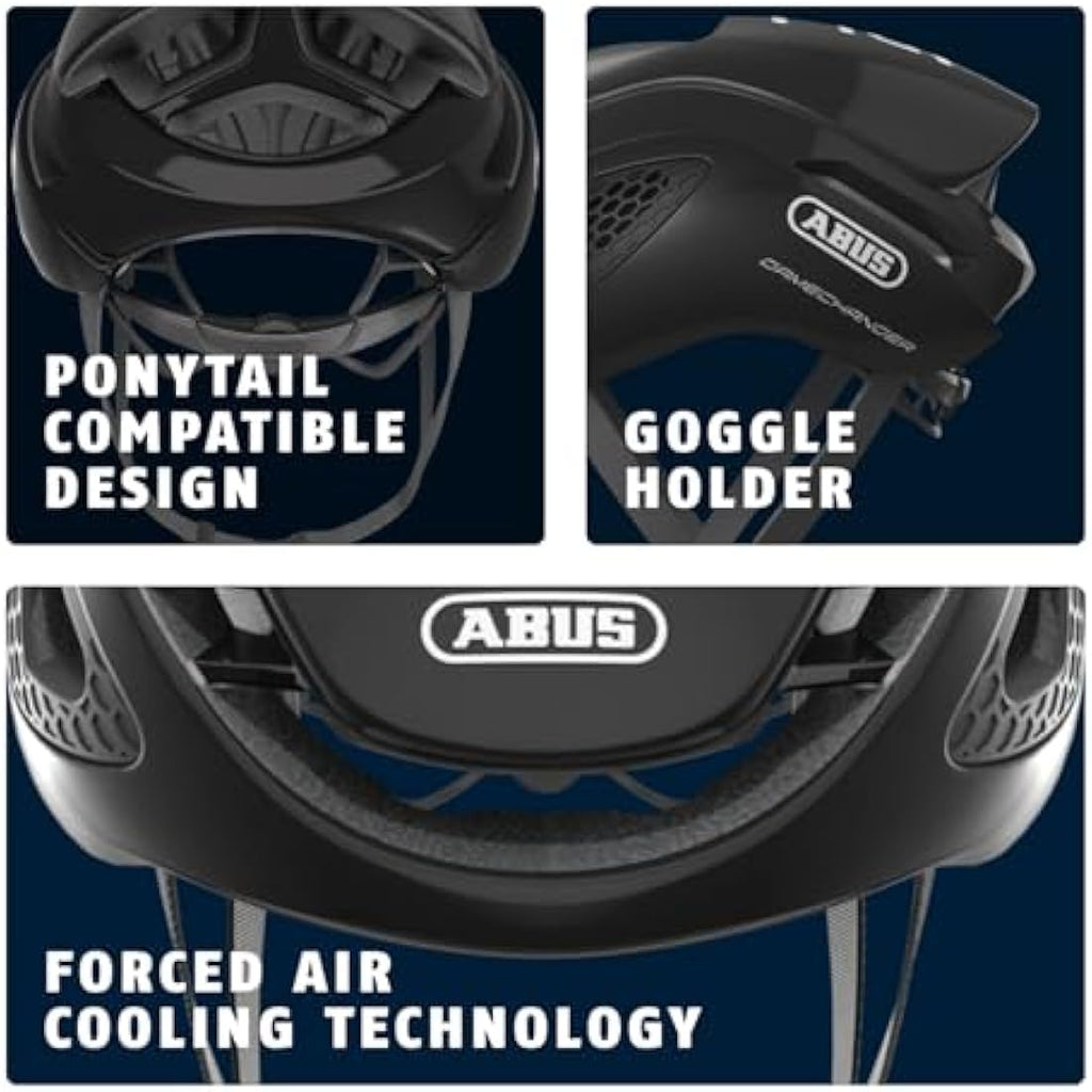 ABUS GameChanger Aerodynamic Racing Bike Helmet – Black, Size S