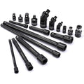 CASOMAN 18-Piece Drive Tool Accessory Set | Impact Socket Extensions