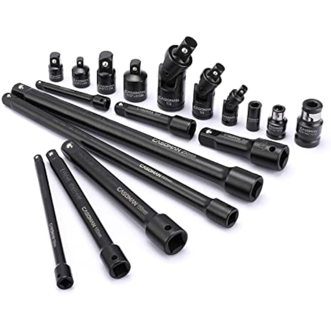 CASOMAN 18-Piece Drive Tool Accessory Set | Impact Socket Extensions