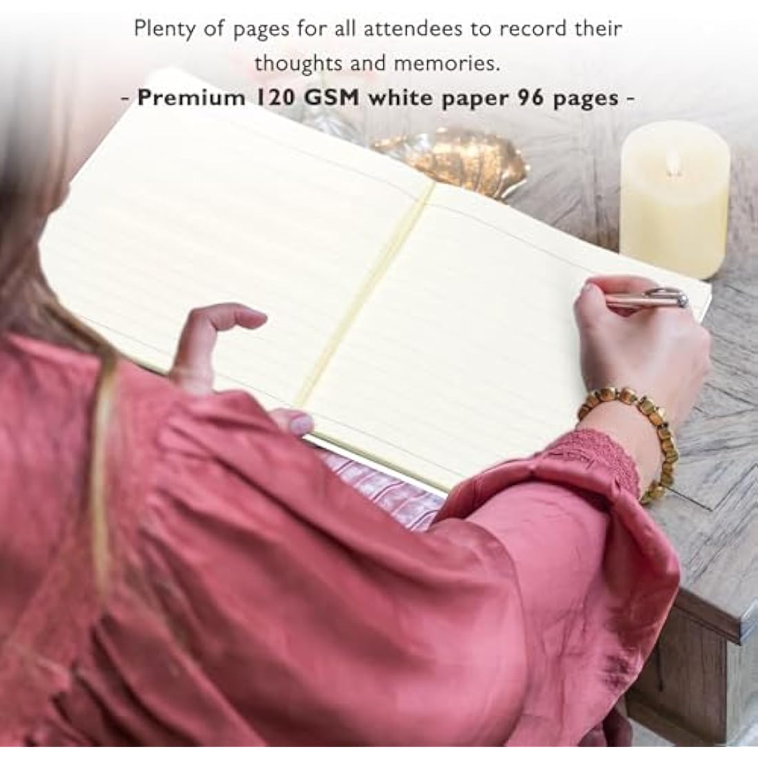 Memorial Guest Book – White Hardcover Condolence Book