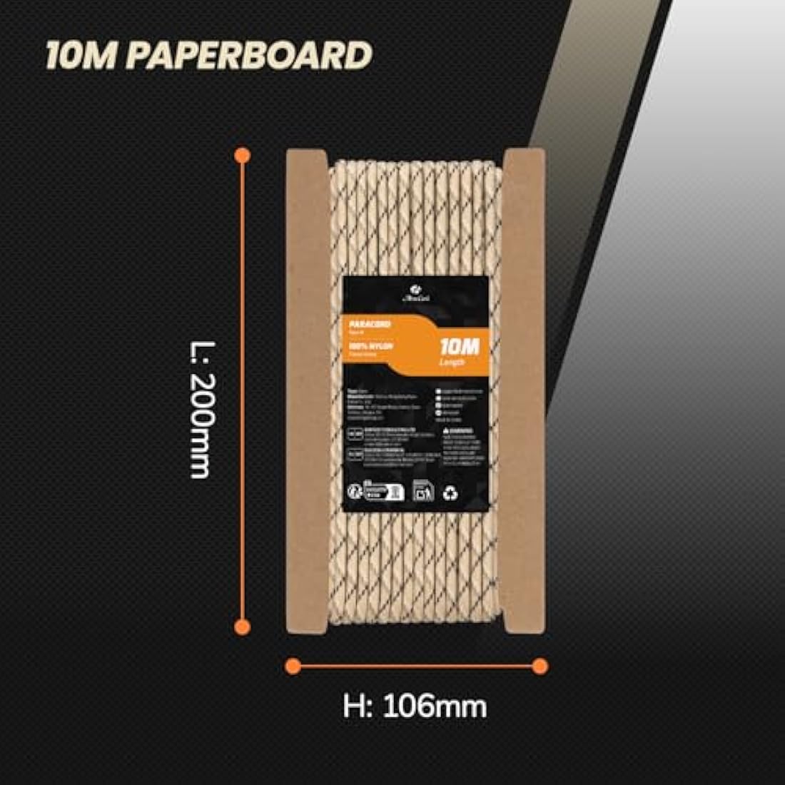 Abma Cord 550 Paracord – 4mm Type III 7-Strand Nylon Rope, 10m Desert Camo