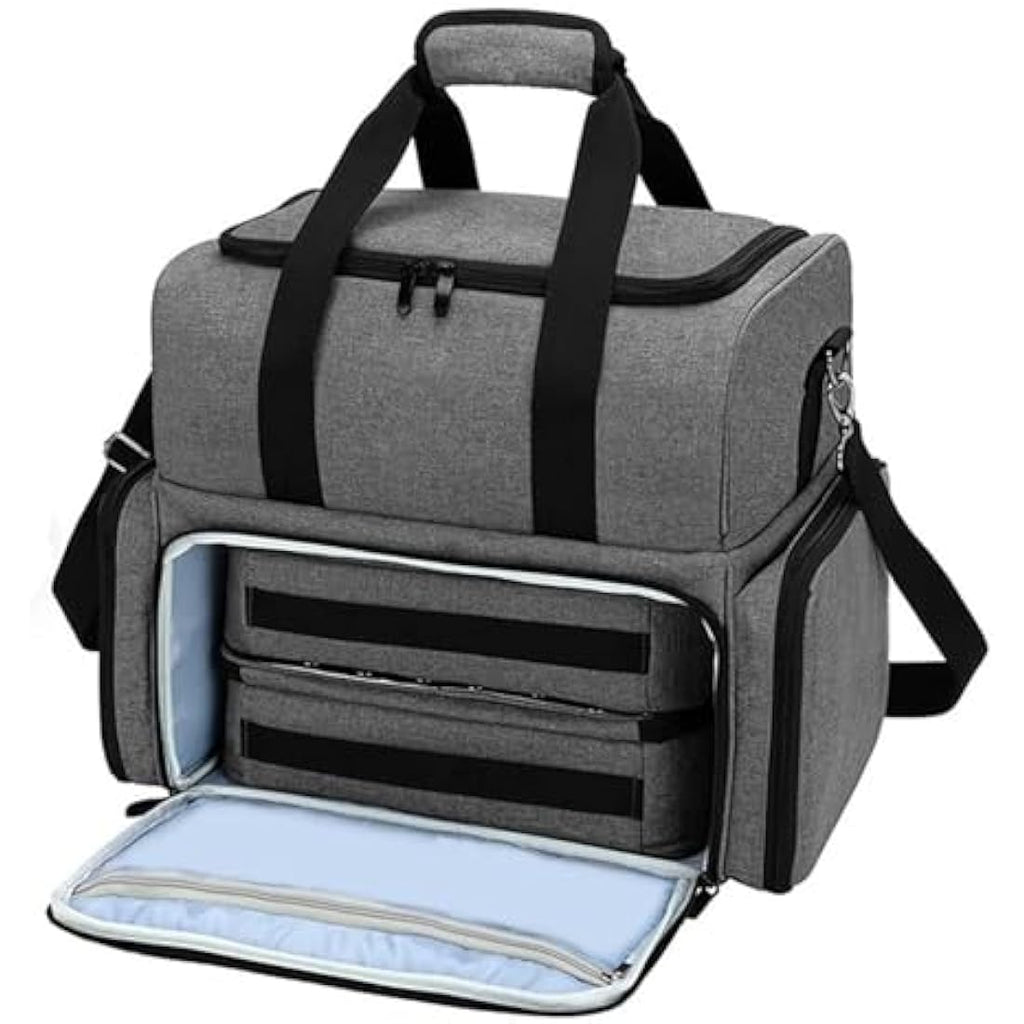 Nail Polish Organiser Bag - Holds 80 Bottles & UV Lamp, Grey