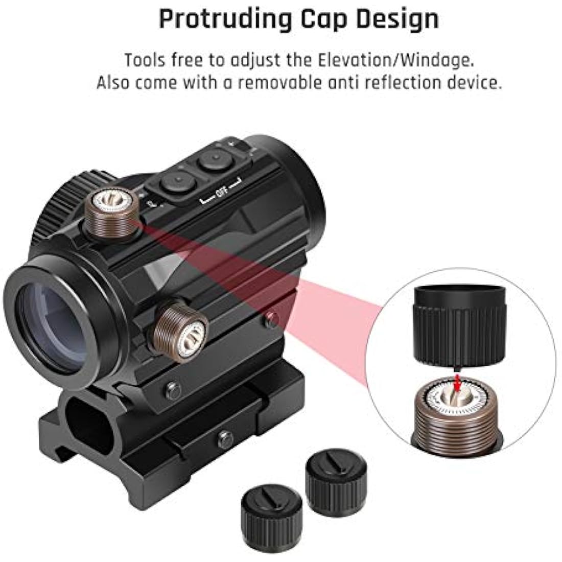 Feyachi RDS-25 Red Dot Sight | 4 MOA Dual Color Scope with Riser Mount