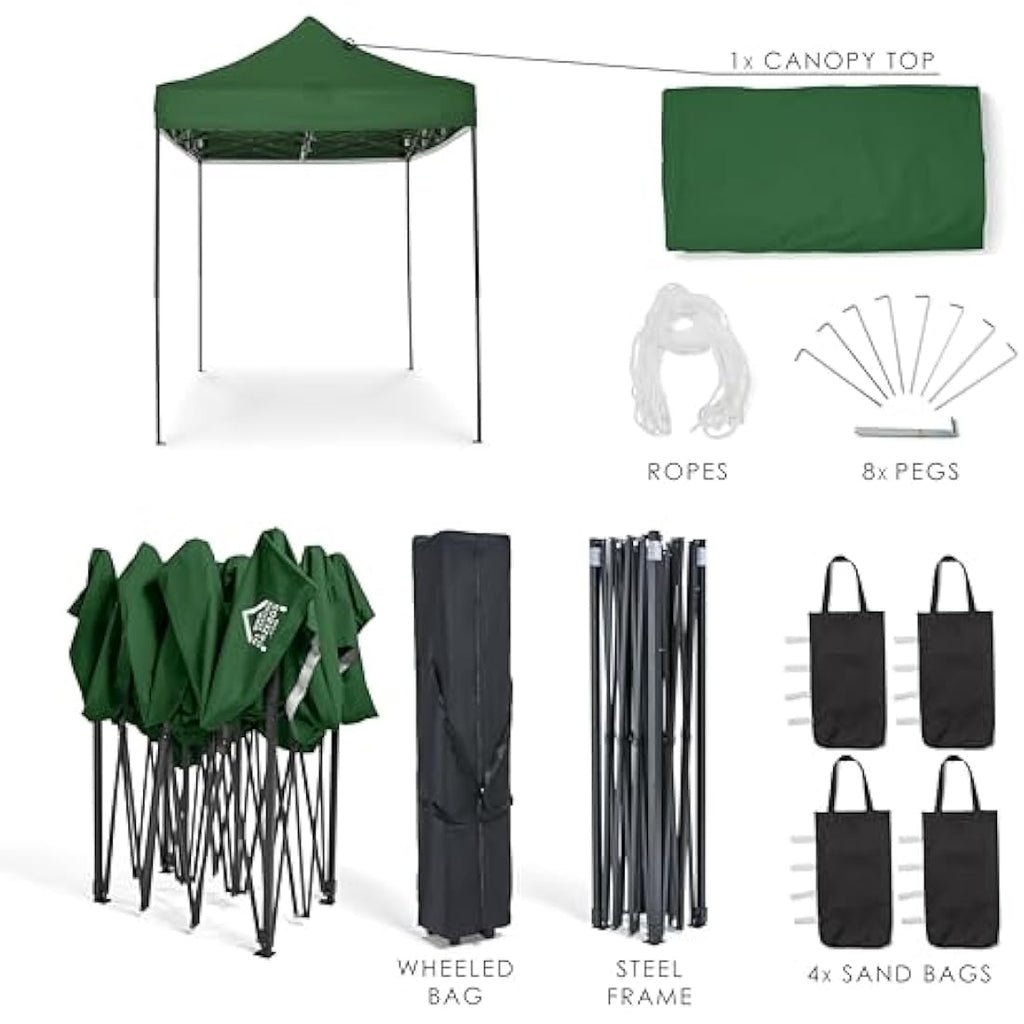 All Seasons Gazebos 3x2m Heavy Duty Waterproof Pop Up Gazebo - Green