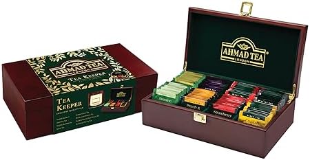 Ahmad Tea Wooden Tea Keeper Gift Box - 80 Teabags Selection, 160g
