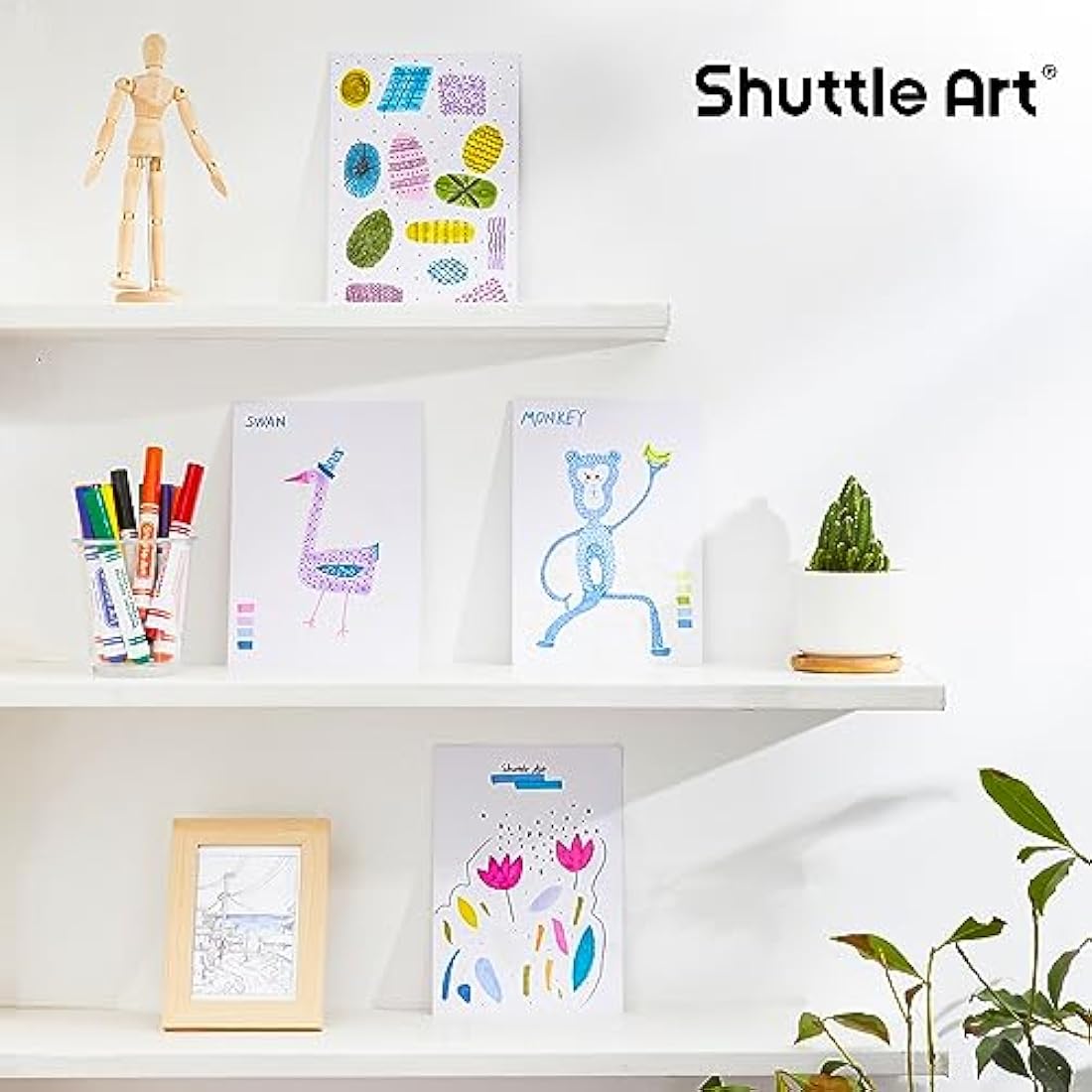 Shuttle Art 304 Bulk Washable Markers | 16 Colors Broad Line Classpack