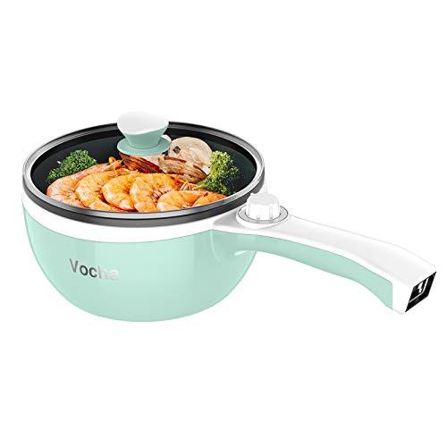 Vocha 1.5L Electric Hot Pot – Portable Non-Stick Multi-Cooker for Dorm, Green