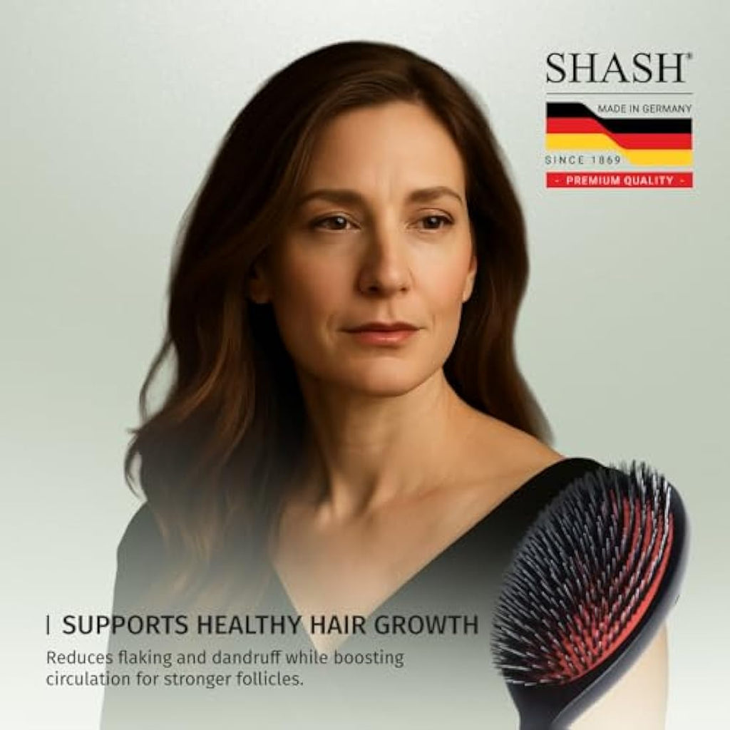 SHASH Boar & Nylon Bristle Hair Brush – Large Detangler for Thick Hair