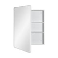 Fundin Steel Bathroom Mirror Cabinet | Matte White Wall Mount - 50x65cm