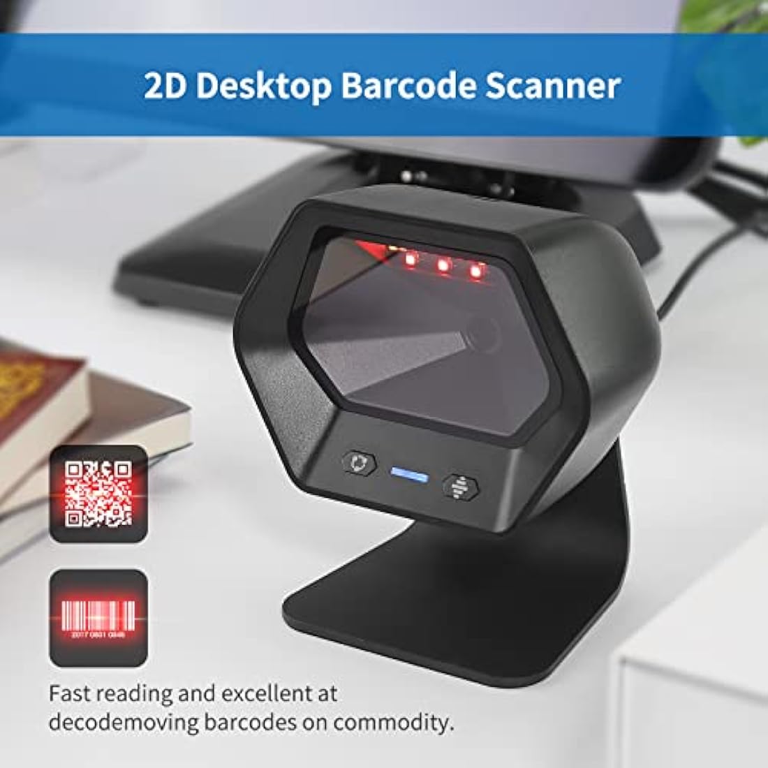 NETUM NT-7060 2D QR Presentation Scanner – Hands-Free USB Barcode Reader