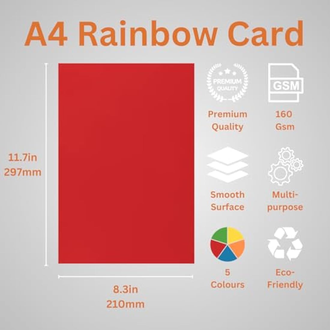 Hawksbill Paper A4 Coloured Card 160GSM – 250 Pack Premium Craft Paper