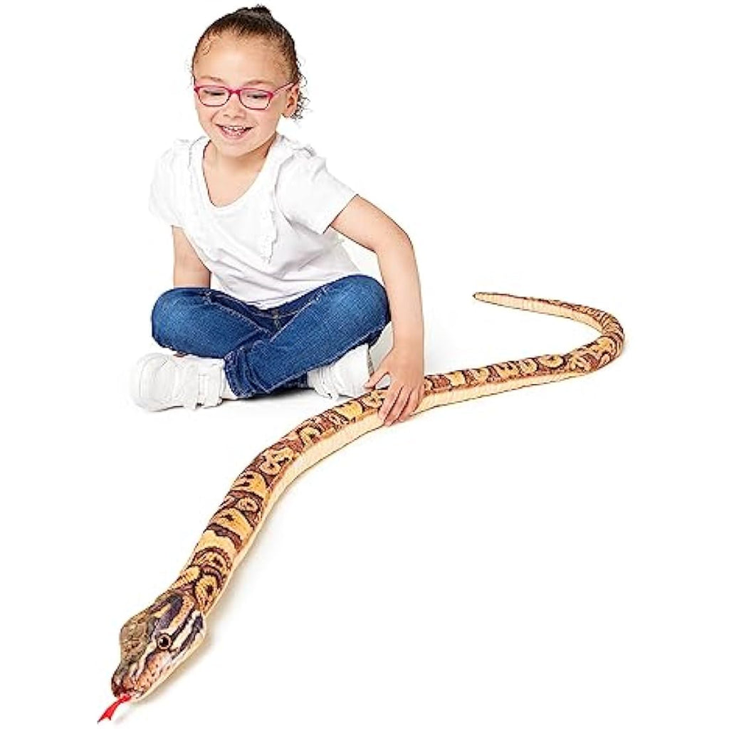 Zappi Co Burmese Python Plush Snake Toy - 180cm Soft Stuffed Safari Animal