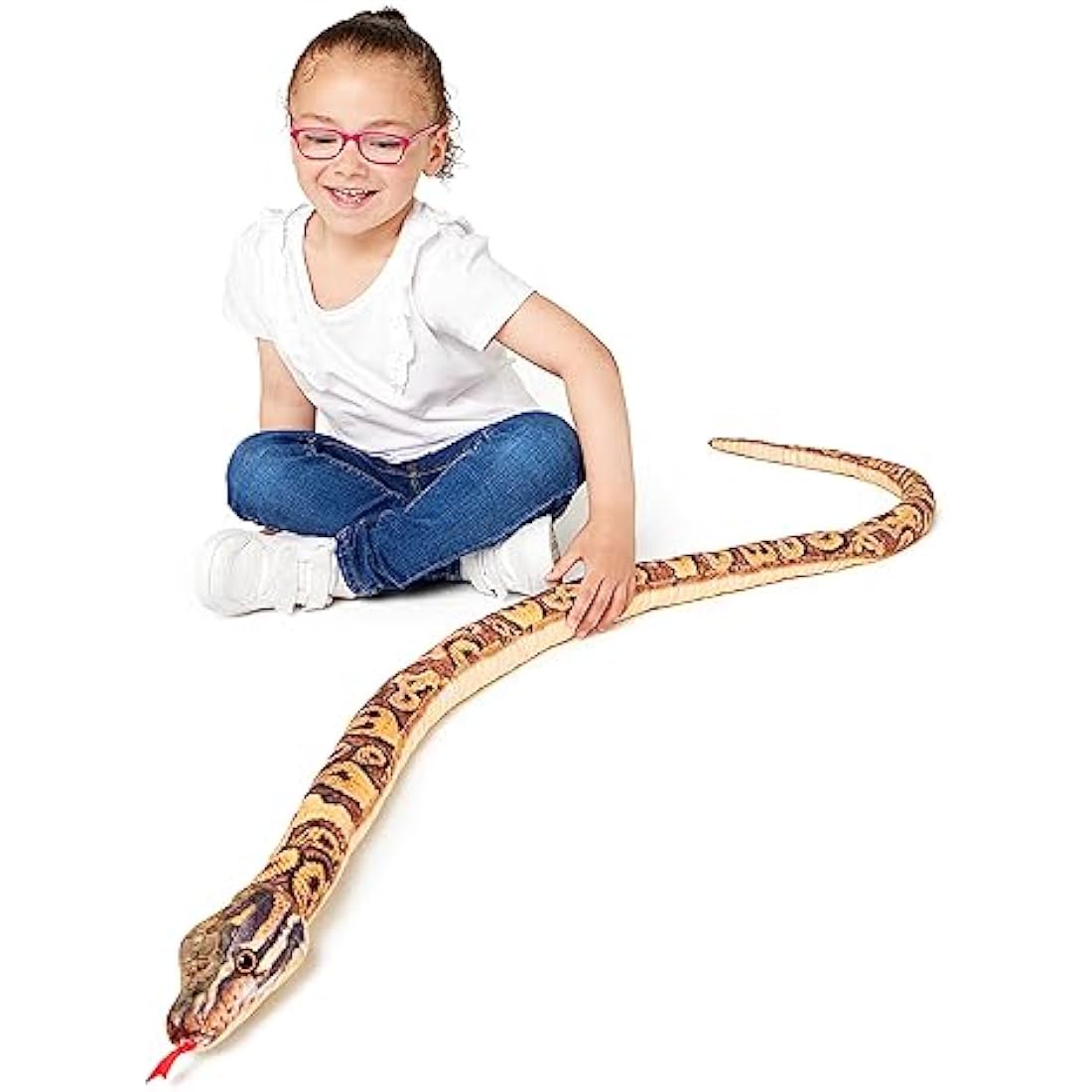 Zappi Co Burmese Python Plush Snake Toy - 180cm Soft Stuffed Safari Animal