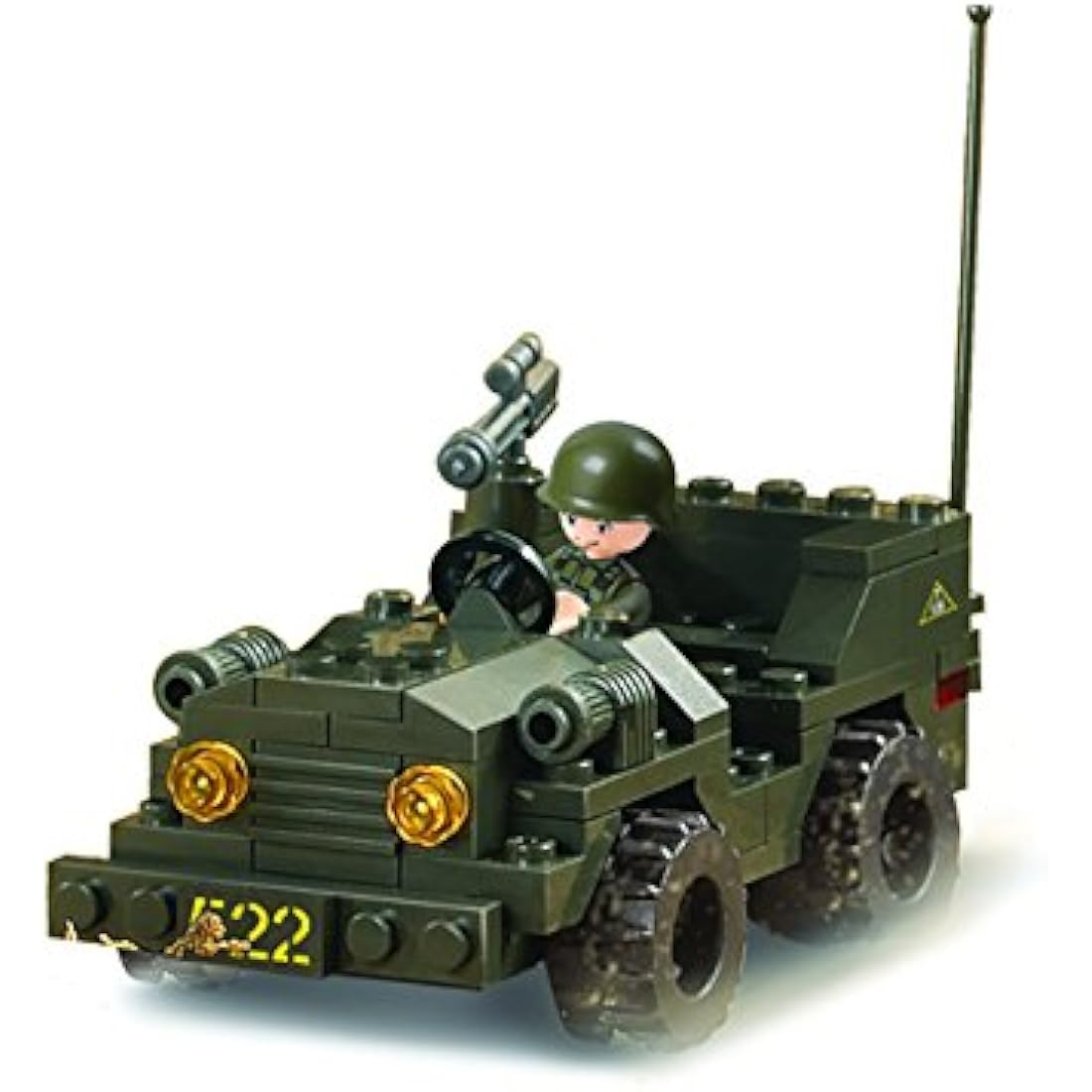 Sluban Army Field Battle Building Blocks Set with 7 Mini-Figures