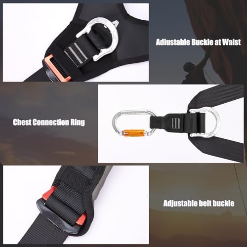SOB Adjustable Climbing Shoulder Harness with Carabiner
