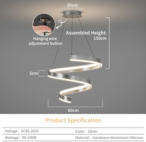 Jolof Store LED Ring Chandelier – Dimmable Modern Kitchen Island Pendant